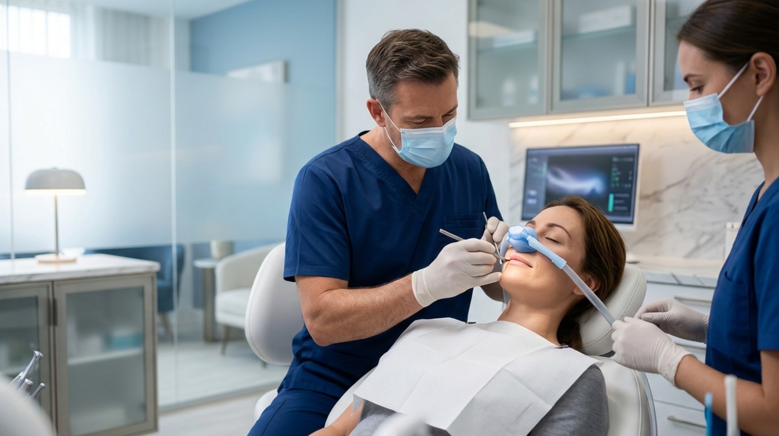 dental sedation treatment in progress